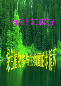 第三章第三节绿色植物参与生物的水循环