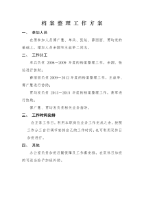 档案整理工作方案