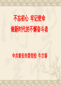 不忘初心 牢记使命 做新时代的不懈奋斗者
