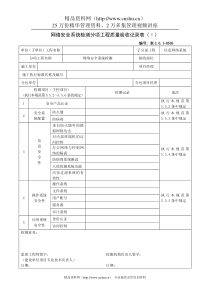 网络安全系统检测分项工程质量验收记录表