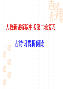 高考语文复习课件：古诗词赏析阅读