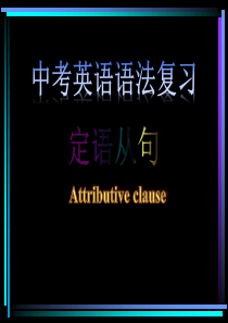 初中英语定语从句-ppt课件