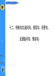 十二、特殊句式(疑问句、感叹句、祈使句、反意疑问句、倒装句)