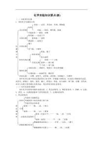 中考化学实验知识要点