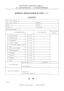 金属幕墙工程检验批质量验收记录表