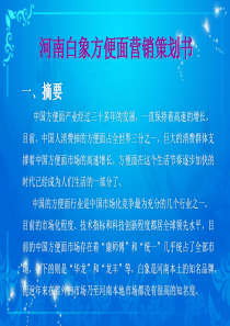 百姓方便面品牌营销策划案