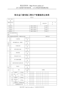 铝合金门窗安装工程分户质量验收记录表