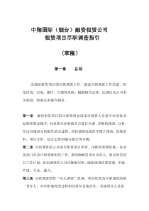 中翔国际(烟台)融资租赁公司租赁项目尽职调查操作指引