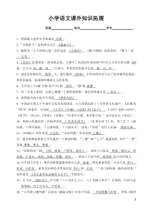 小学语文课外知识拓展汇总 含诗歌诗词等