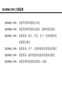 ISO9000主要标准