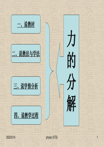 力的分解说课one PPT