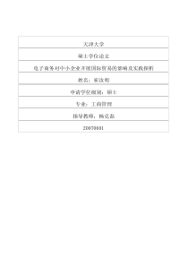 电子商务对中小企业开展国际贸易的影响及实践探析(1)