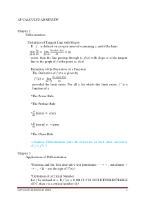 AP Calculus AB review AP微积分复习提纲