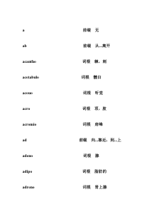 医学英语词根、前后缀