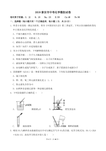 2019泰安中考化学模拟试题