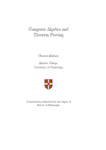 Computer Algebra and Theorem Proving