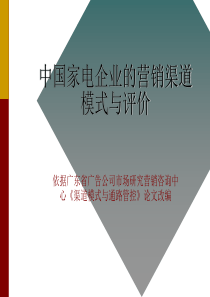 家电-企业-渠道-模式-分析