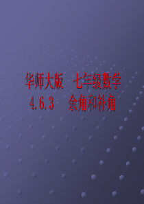【精品课件】4.6.3余角和补角