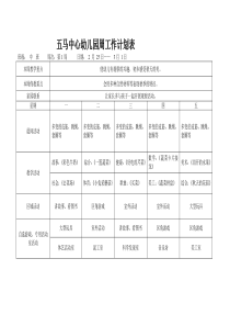 中班幼儿园周工作计划表