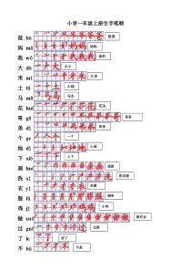小学一年级上册生字笔顺