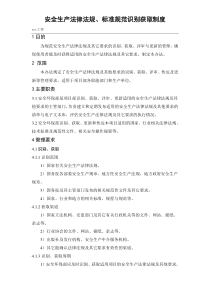 安全生产法律法规、标准规范识别获取制度