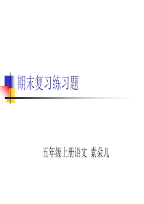 五年级小学语文上册期末复习练习题ppt