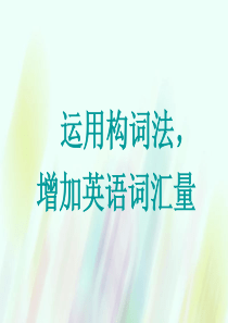 高考英语专题复习 构词法课件