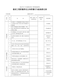建设主体质量行为资料