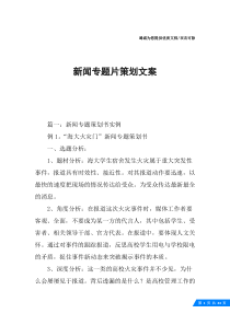 新闻专题片策划文案