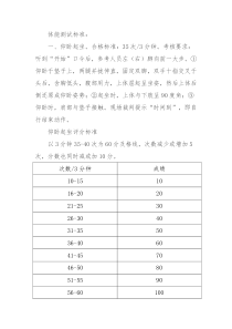 体能测试标准