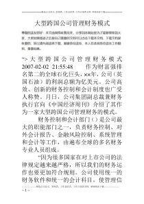大型跨国公司管理财务模式