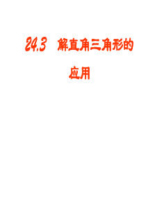 24.3解直角三角形及其应用(第三课时) 2