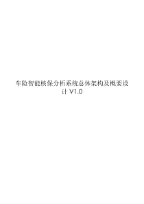 车险智能核保分析系统总体架构及概要设计V1.0