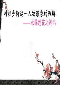 对杜少卿这一人物形象的理解ppt课件