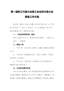 第一届职工代表大会暨工会会员代表大会筹备工作方案