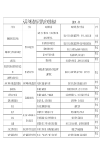过程和风险机遇的识别及应对措施评价表