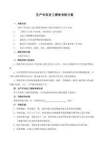 车间绩效考核方案
