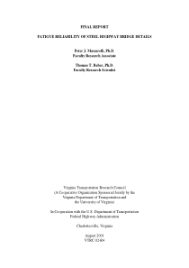 FINAL REPORT FATIGUE RELIABILITY OF STEEL HIGHWAY 