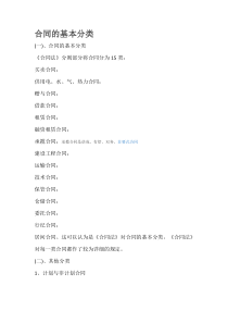 合同的基本分类