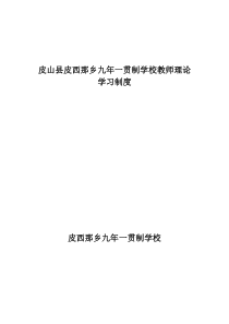 教师政治理论学习制度