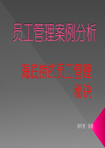 海底捞员工管理案例分析
