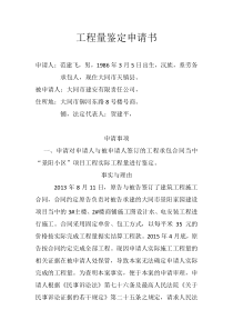 工程量鉴定申请