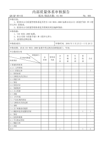 内部质量体系审核报告ok