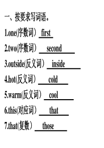 人教版四年级英语下册中期考试单词句型复习题带答案-复习题
