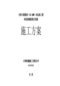 天津大港港西风电场风机基础桩基试桩施工方案