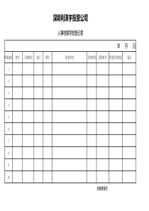 人事档案存放登记表