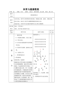 高一身体素质练习教案