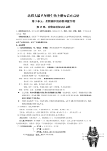 2017北师大版八年级生物上册知识点总结