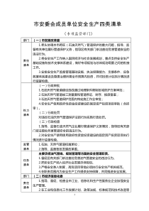 安委会成员单位安全生产四类清单