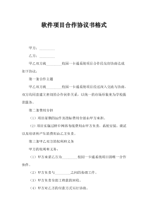 软件项目合作协议书